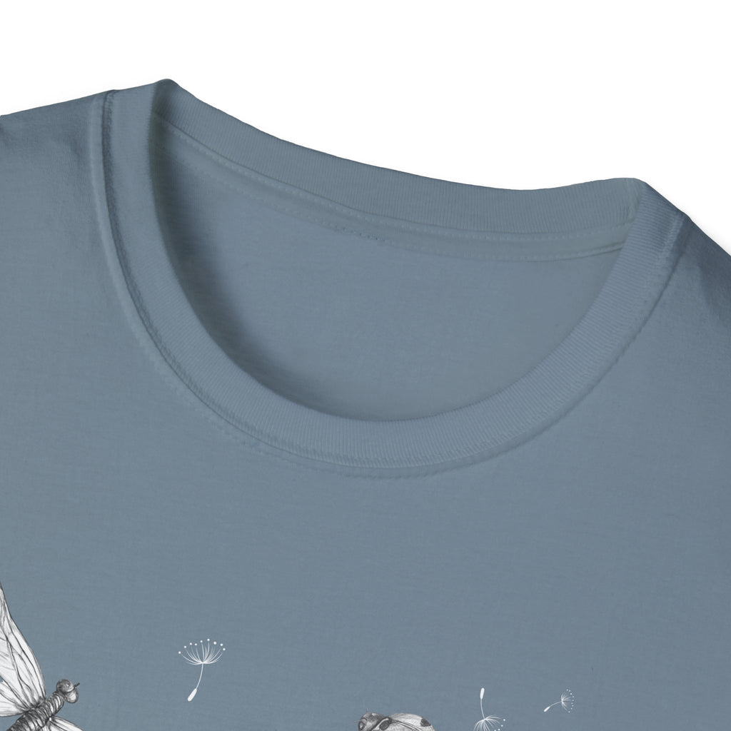 Butterfly & Dandelion Tee — Delicate Botanical Nature T-Shirt