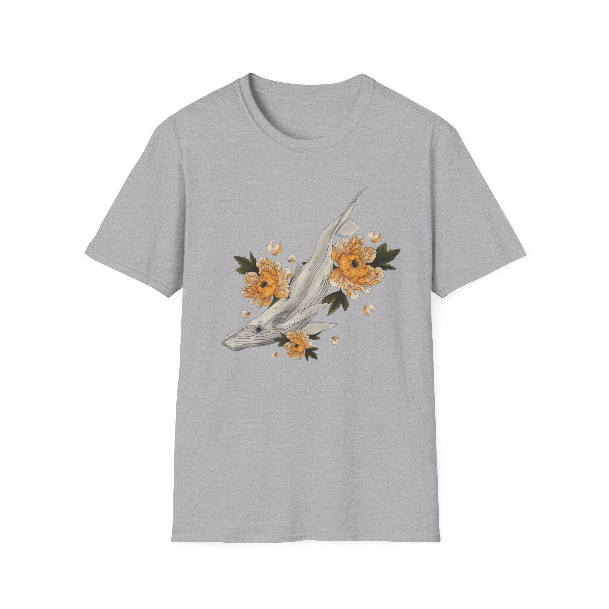 Floral Koi Fish T-Shirt — Golden Blossom Graphic Tee