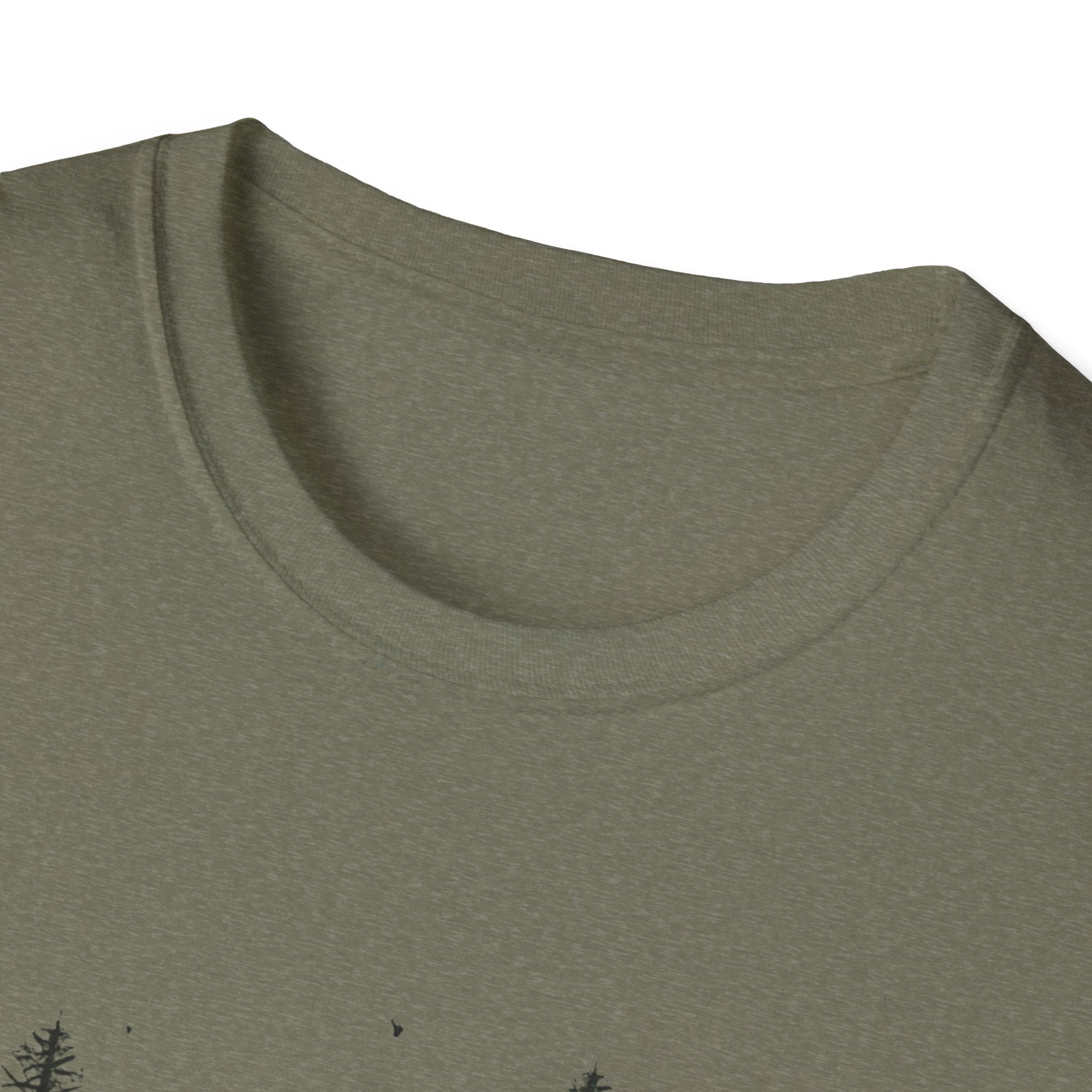 Pine Grove Minimalist Tee — Hand-Drawn Forest Trees T-Shirt