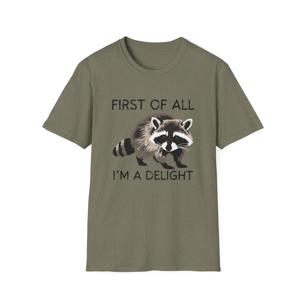 Raccoon ‘First of All I’m a Delight’ Graphic T‑Shirt