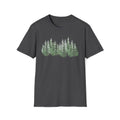 Forest Line T-Shirt — Minimal Evergreen Tree Graphic Tee