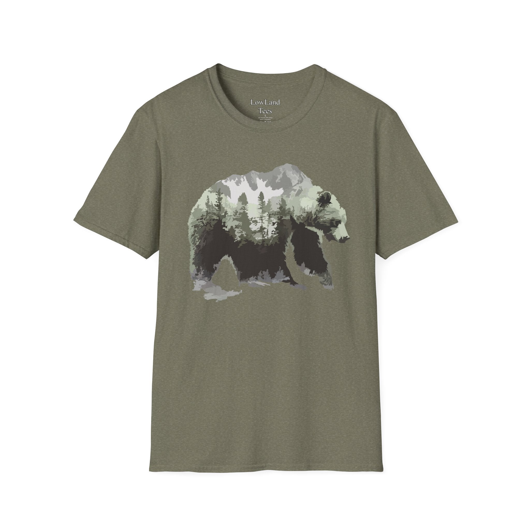 Mountain Spirit Bear T-Shirt — Double Exposure Wilderness Nature Tee