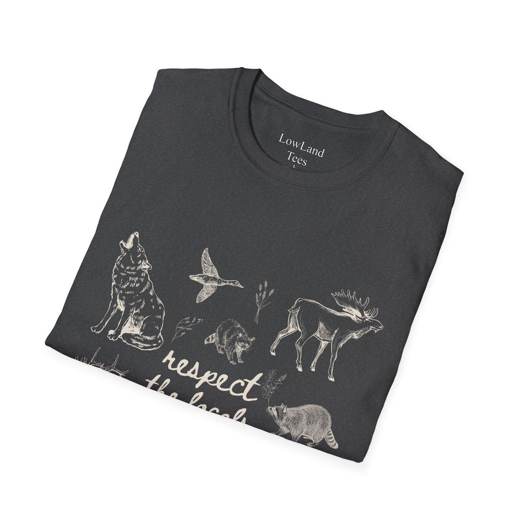 Respect the Locals T-Shirt — Wildlife Sketch Nature Tee