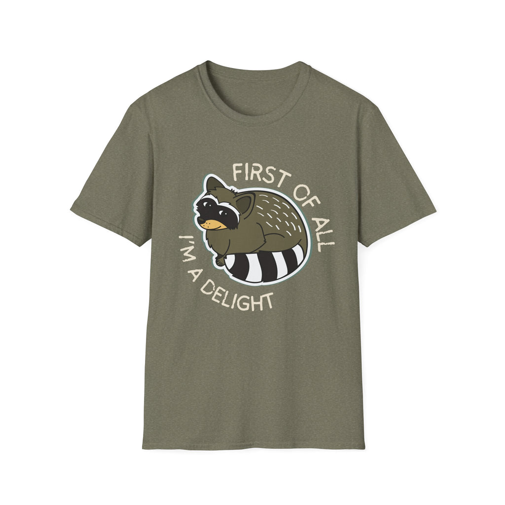 Raccoon 'First of All I'm a Delight' T-Shirt