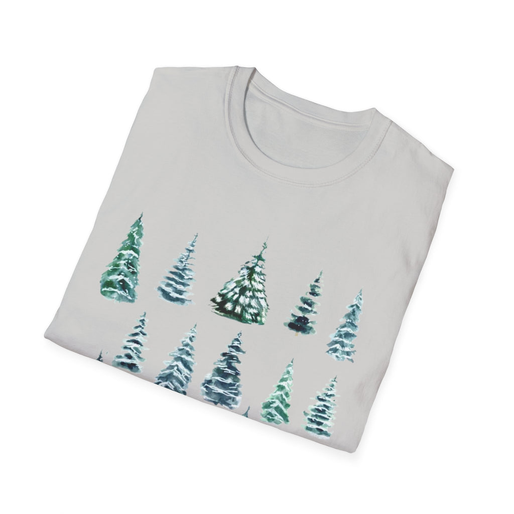 Pine Tree Watercolor T-Shirt — Minimal Holiday Trees Tee