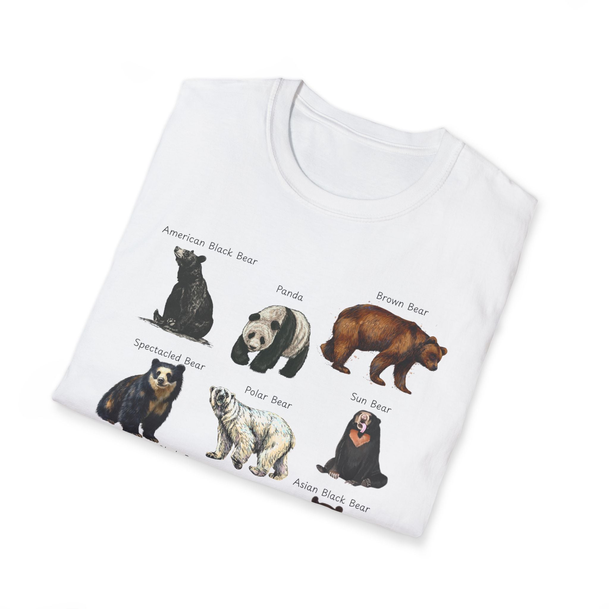 Bear Species Graphic T-Shirt — Vintage Illustrated Bear Types Tee