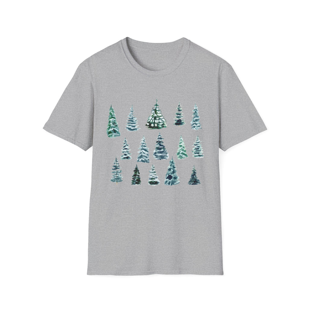 Pine Tree Watercolor T-Shirt — Minimal Holiday Trees Tee