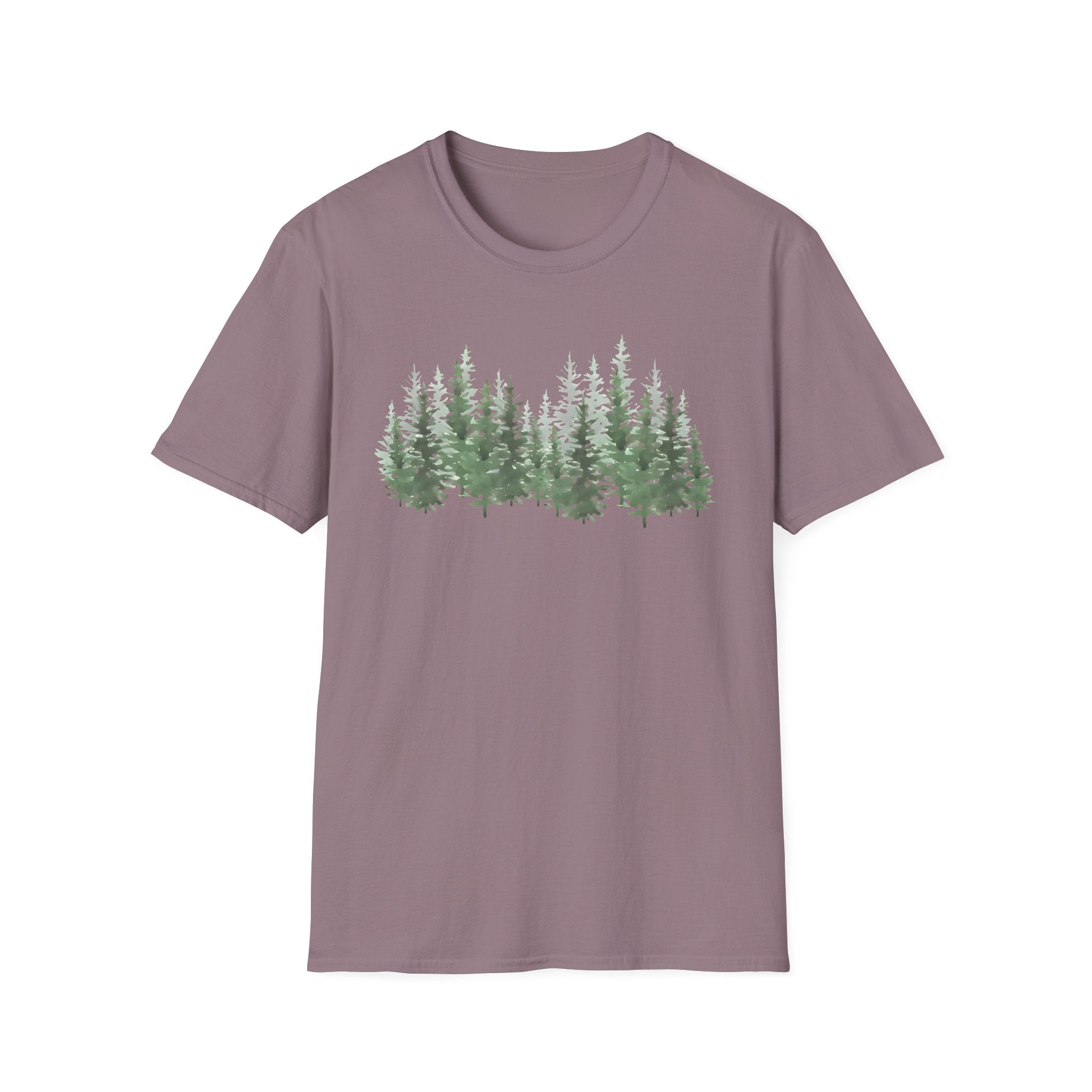 Forest Line T-Shirt — Minimal Evergreen Tree Graphic Tee