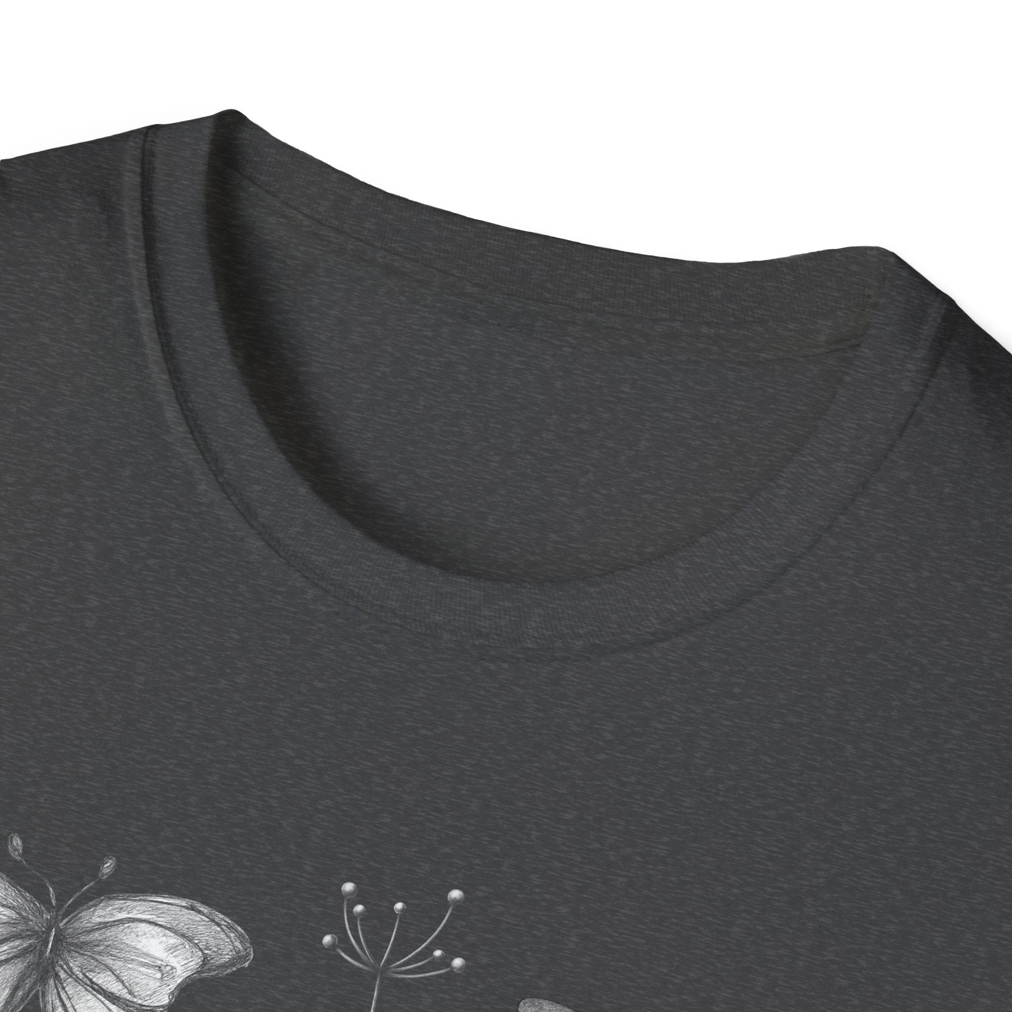 Butterfly Sketch Grid T-Shirt — Vintage Botanical Insect Tee