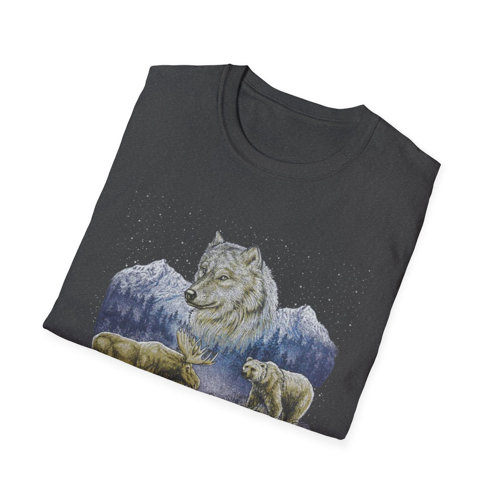 Wolf Trio Mountain T-Shirt — Wildlife Graphic Tee