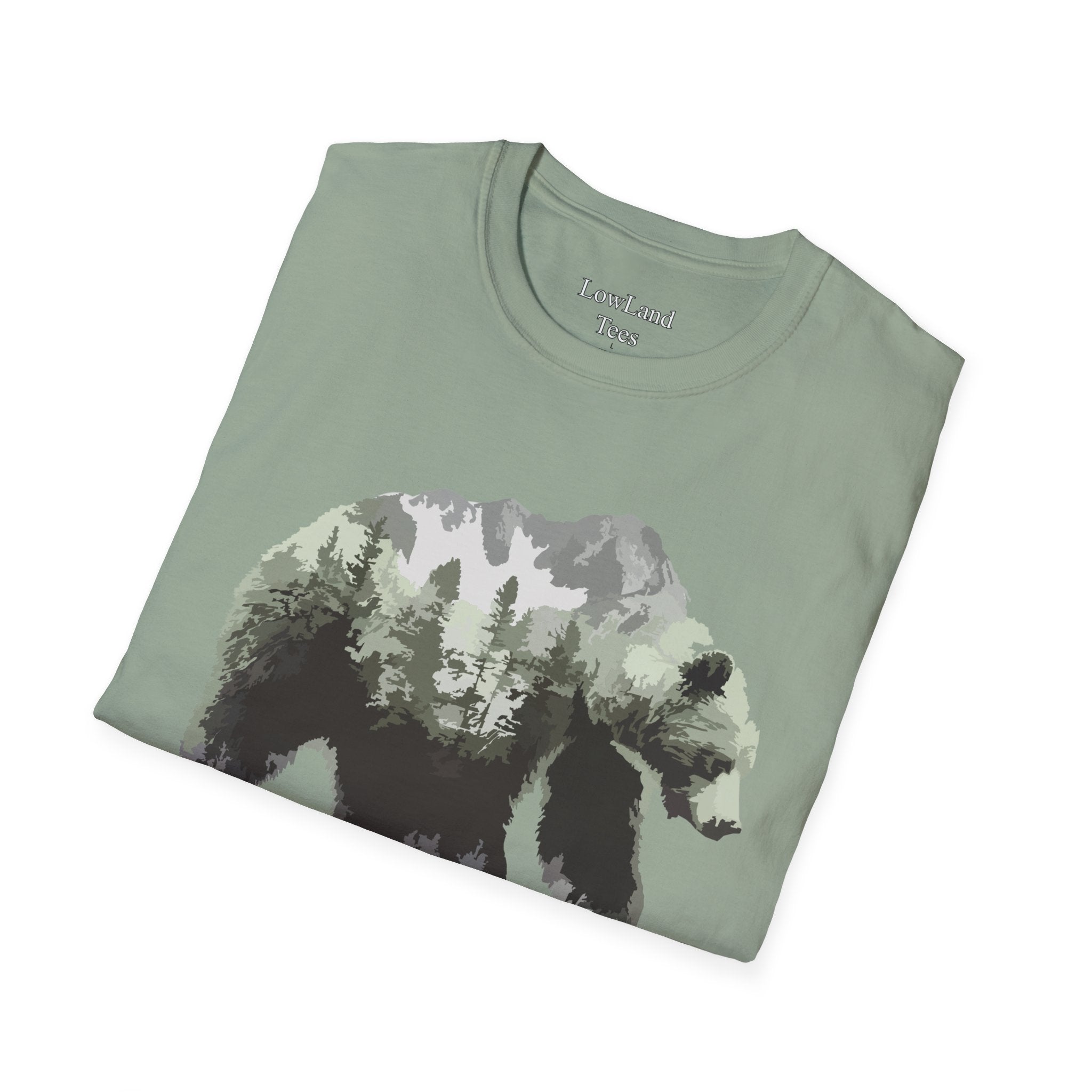 Mountain Spirit Bear T-Shirt — Double Exposure Wilderness Nature Tee