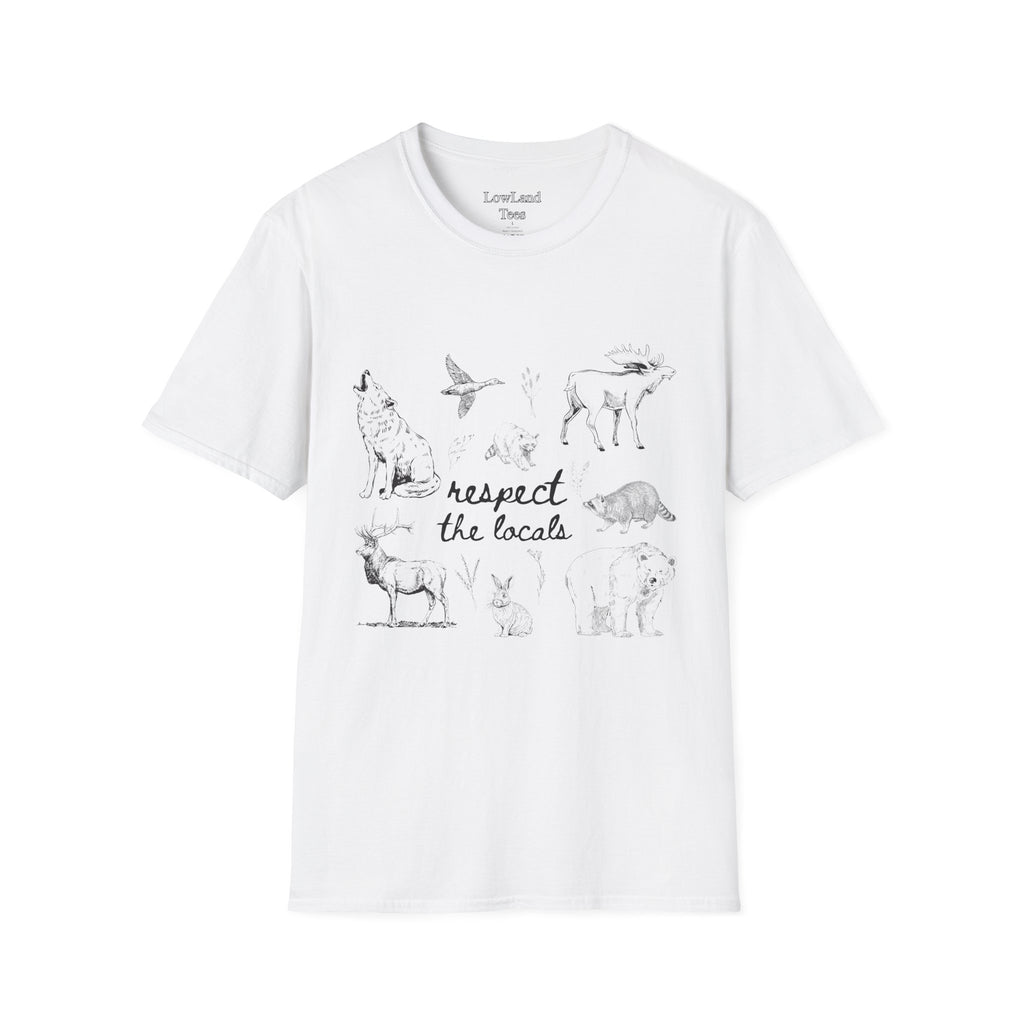 Respect the Locals T-Shirt — Wildlife Sketch Nature Tee