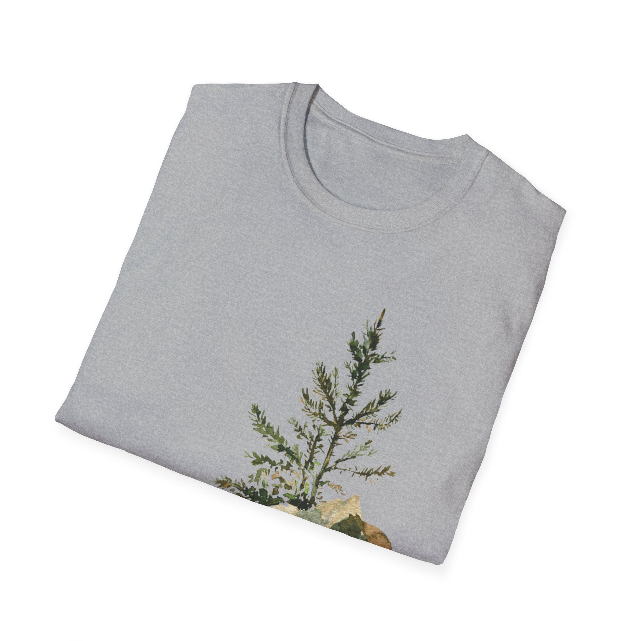 Nature Mountain T-Shirt — Watercolor Pine Tree Landscape