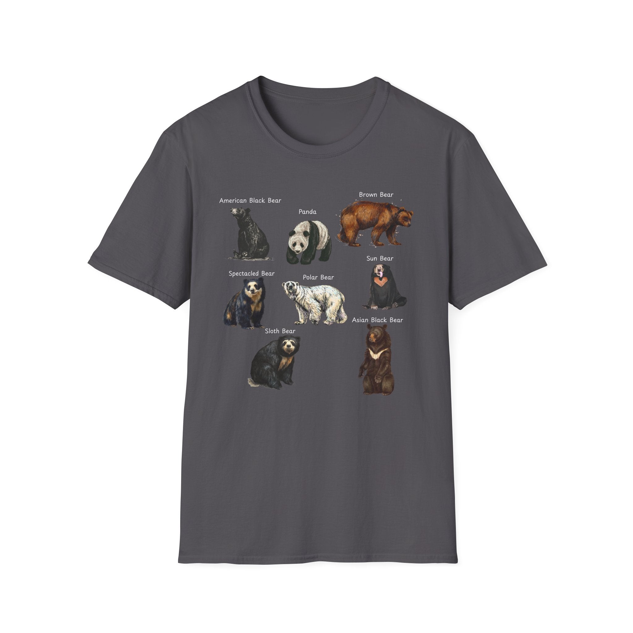 Bear Species Graphic T-Shirt — Vintage Illustrated Bear Types Tee