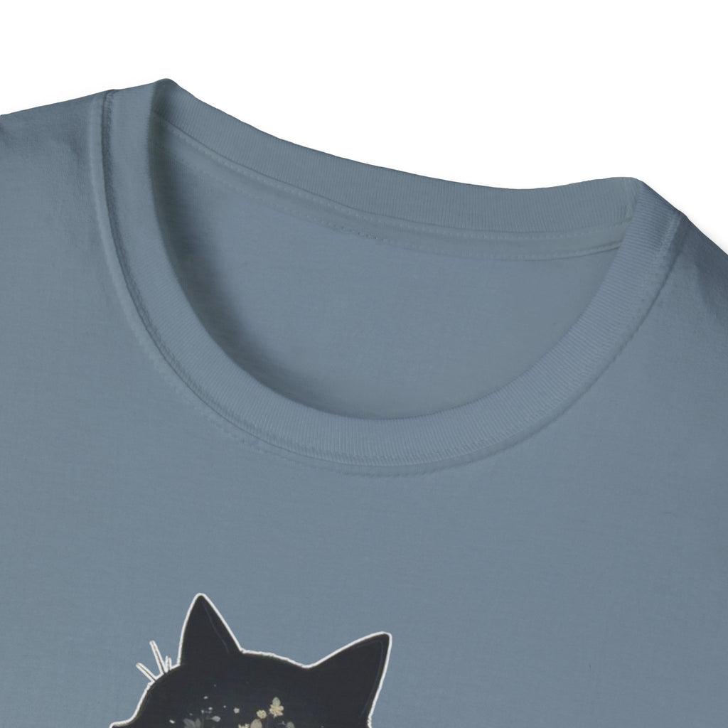 Floral Silhouette Cat T-Shirt