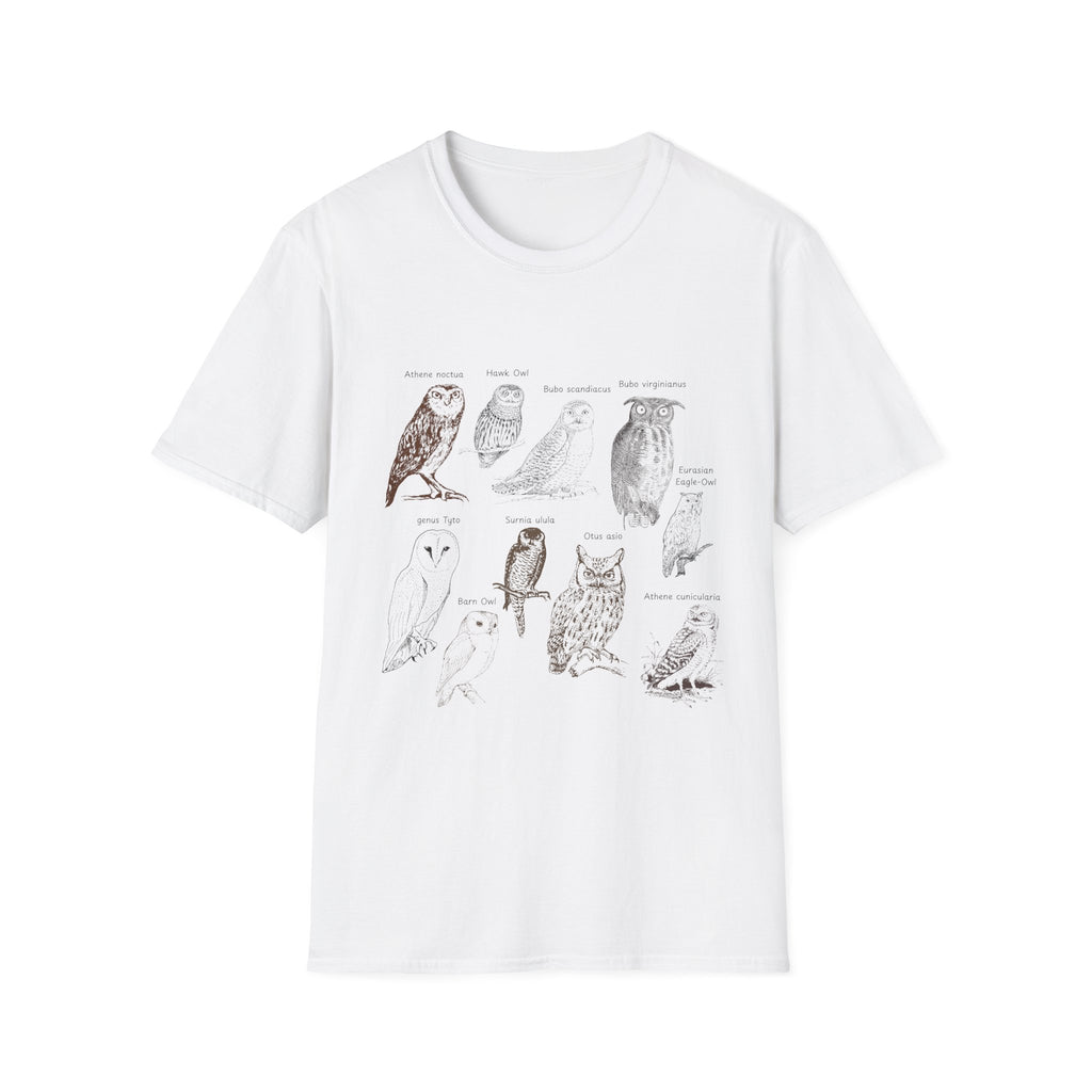 Owl Field Guide T-Shirt — Vintage Bird Illustration Tee