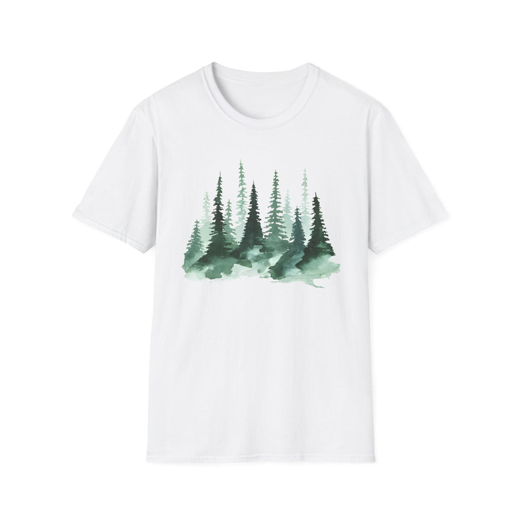 Forest Watercolor T-Shirt — Green Pine Tree Nature Tee