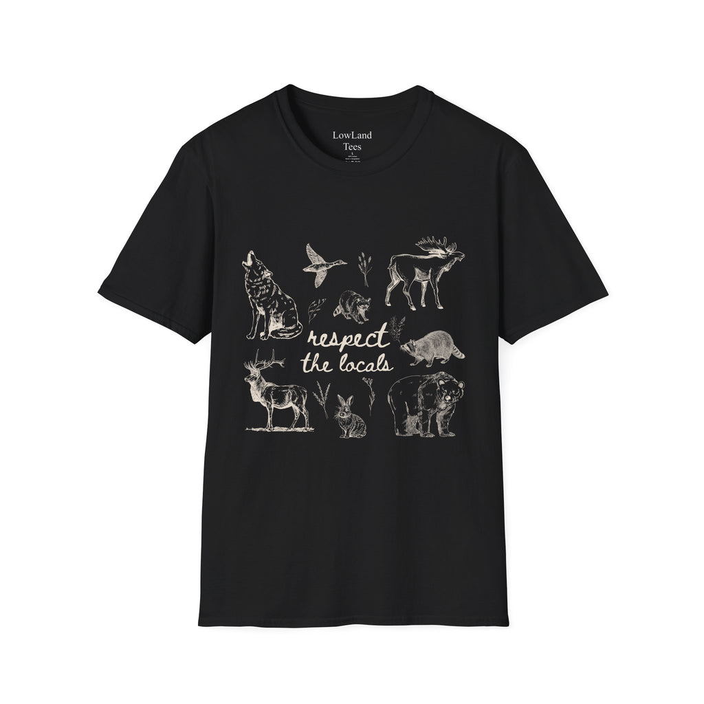 Respect the Locals T-Shirt — Wildlife Sketch Nature Tee