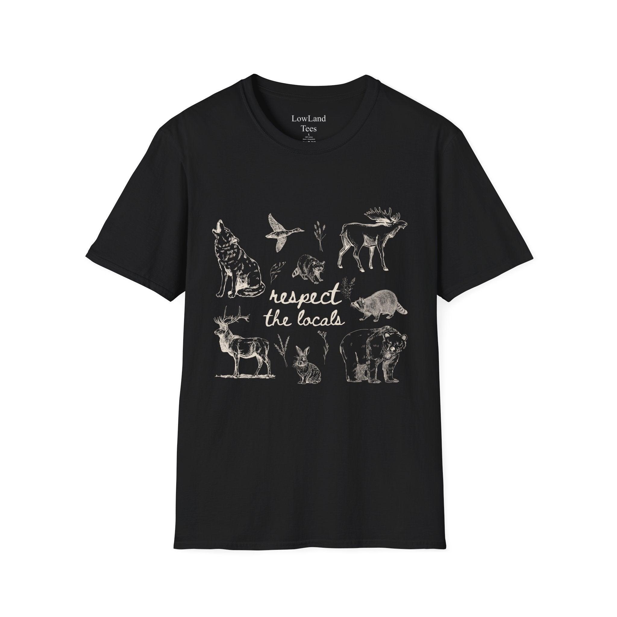 Respect the Locals T-Shirt — Wildlife Sketch Nature Tee