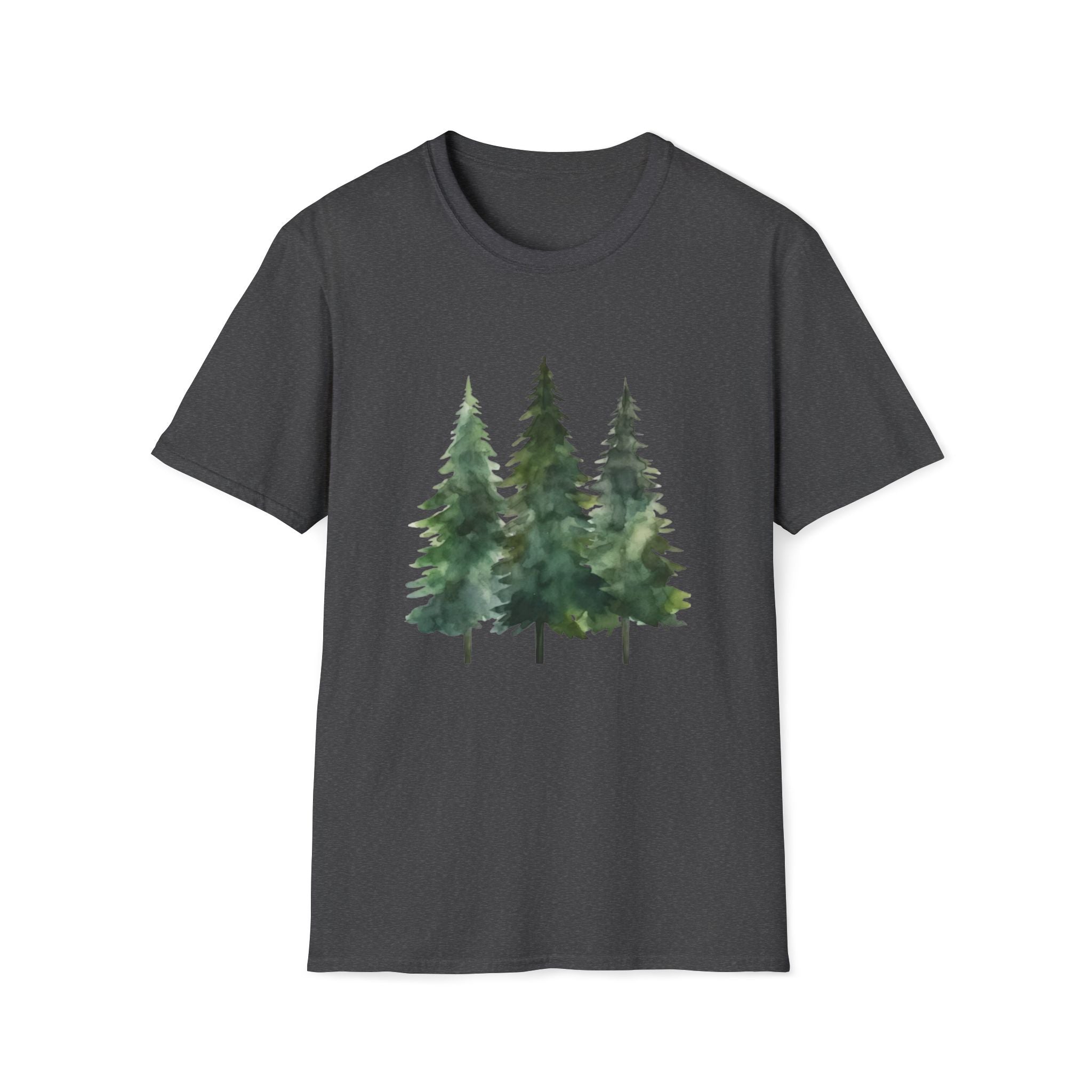 Pine Forest Tee — Watercolor Evergreen Tree T-Shirt