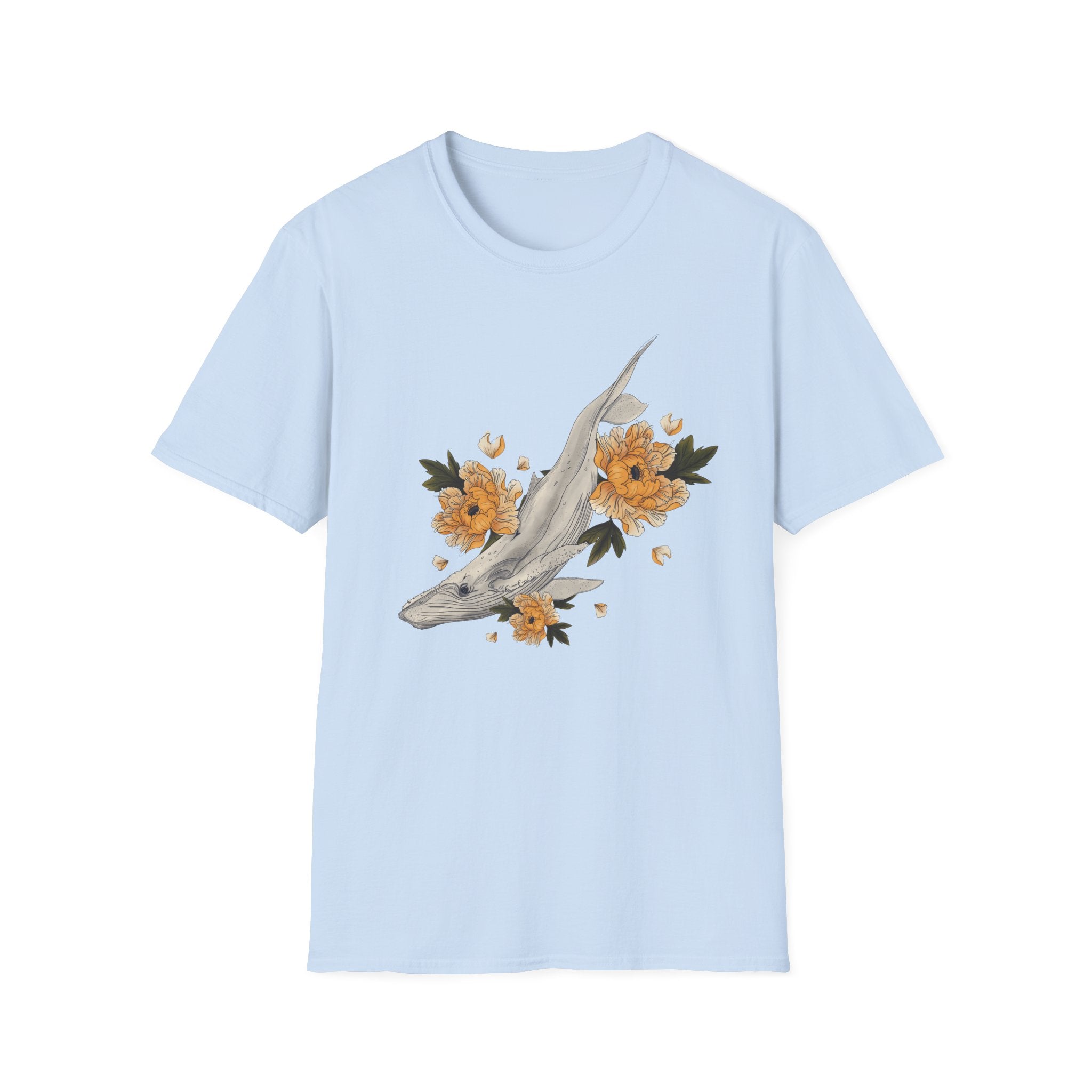 Floral Koi Fish T-Shirt — Golden Blossom Graphic Tee