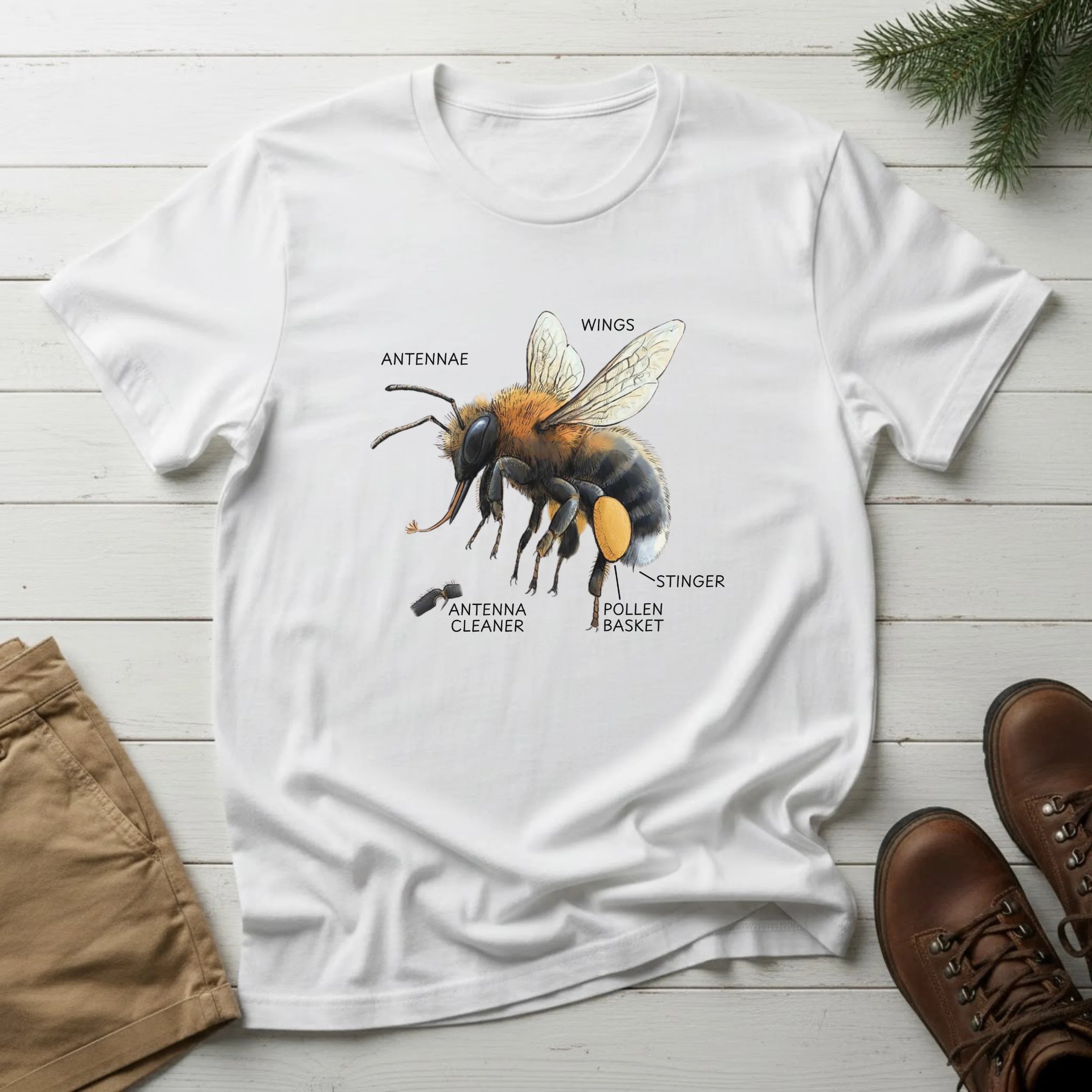 Bee Anatomy T-Shirt — Vintage Scientific Honey Bee Diagram Tee