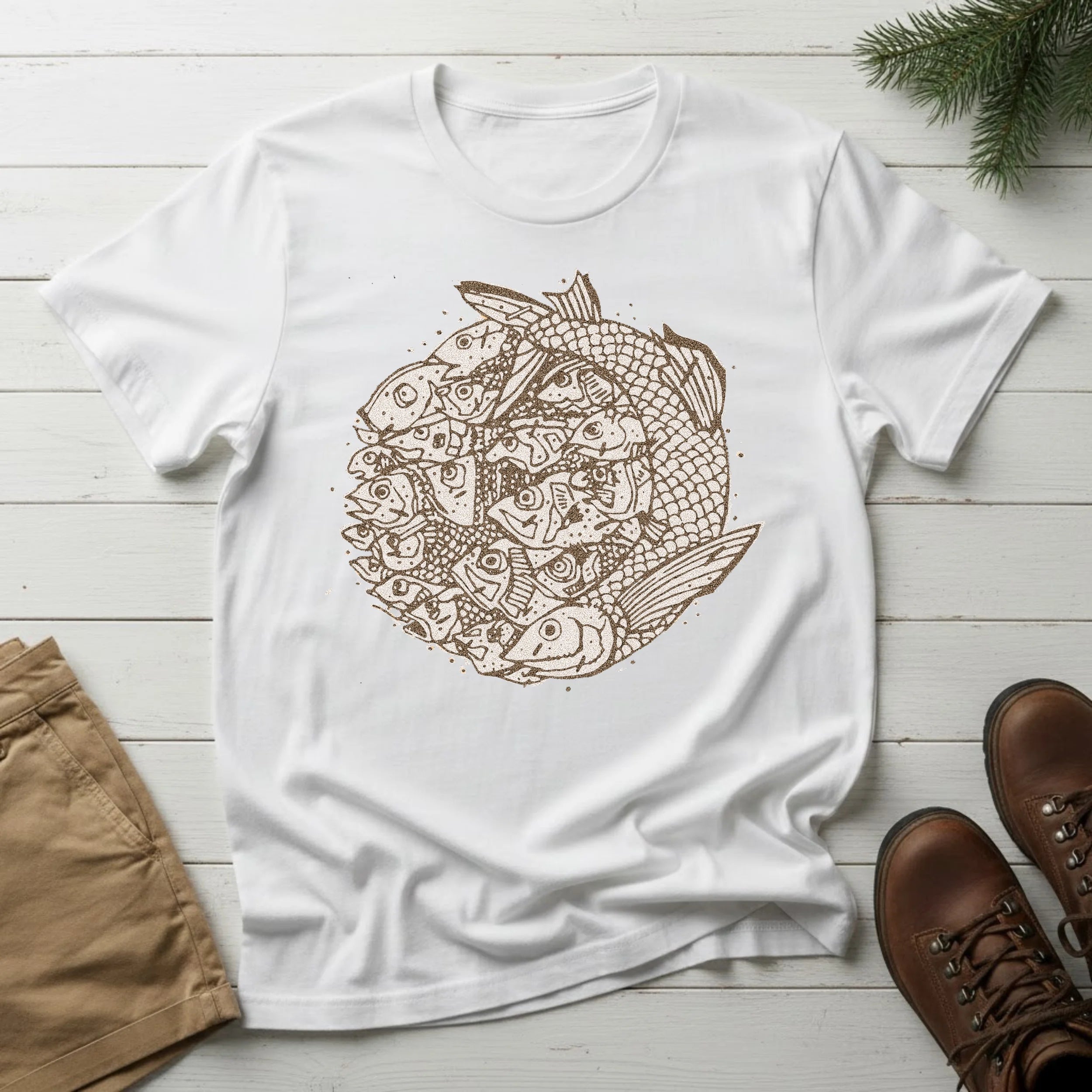 Koi Circle T-Shirt — Intricate Koi Fish Mandala Tee