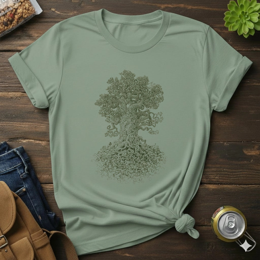 Oak Tree Illustration T-Shirt — Vintage Botanical Nature Tee