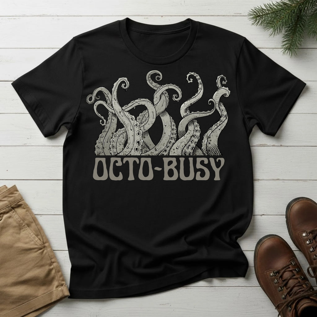 Octo-Busy Graphic T-Shirt — Funny Octopus Tentacles Tee