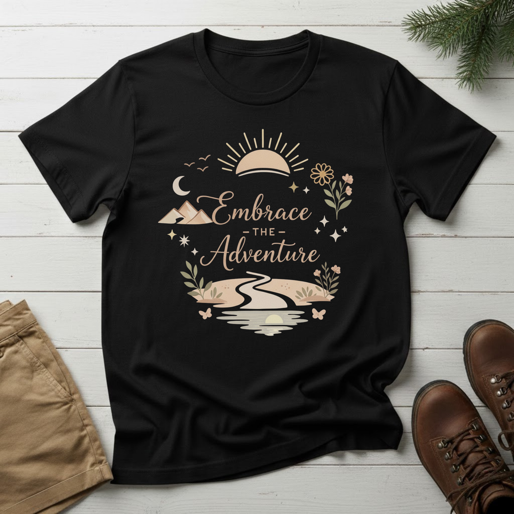 Embrace the Adventure T-Shirt — Scenic Sunriver Nature Graphic