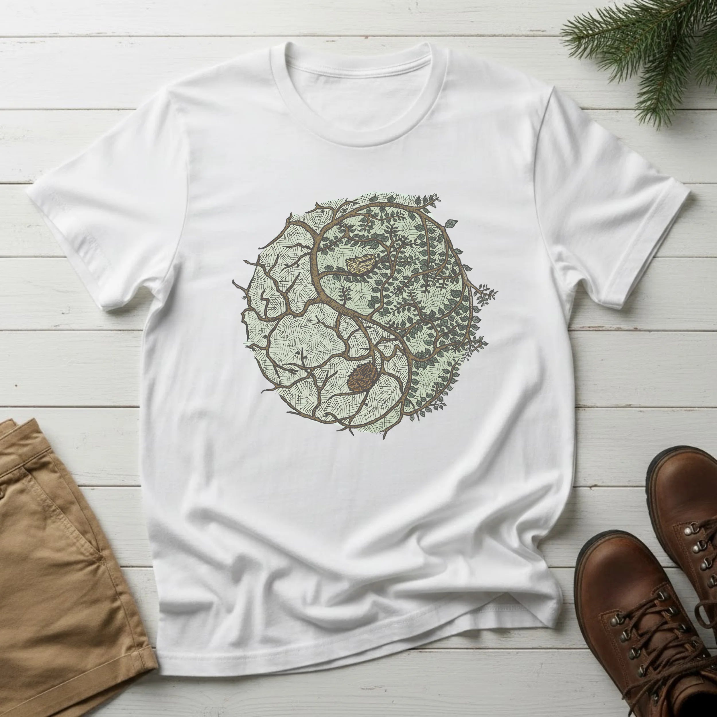 T-Shirt — Forest & Stone Circle Illustration Tee