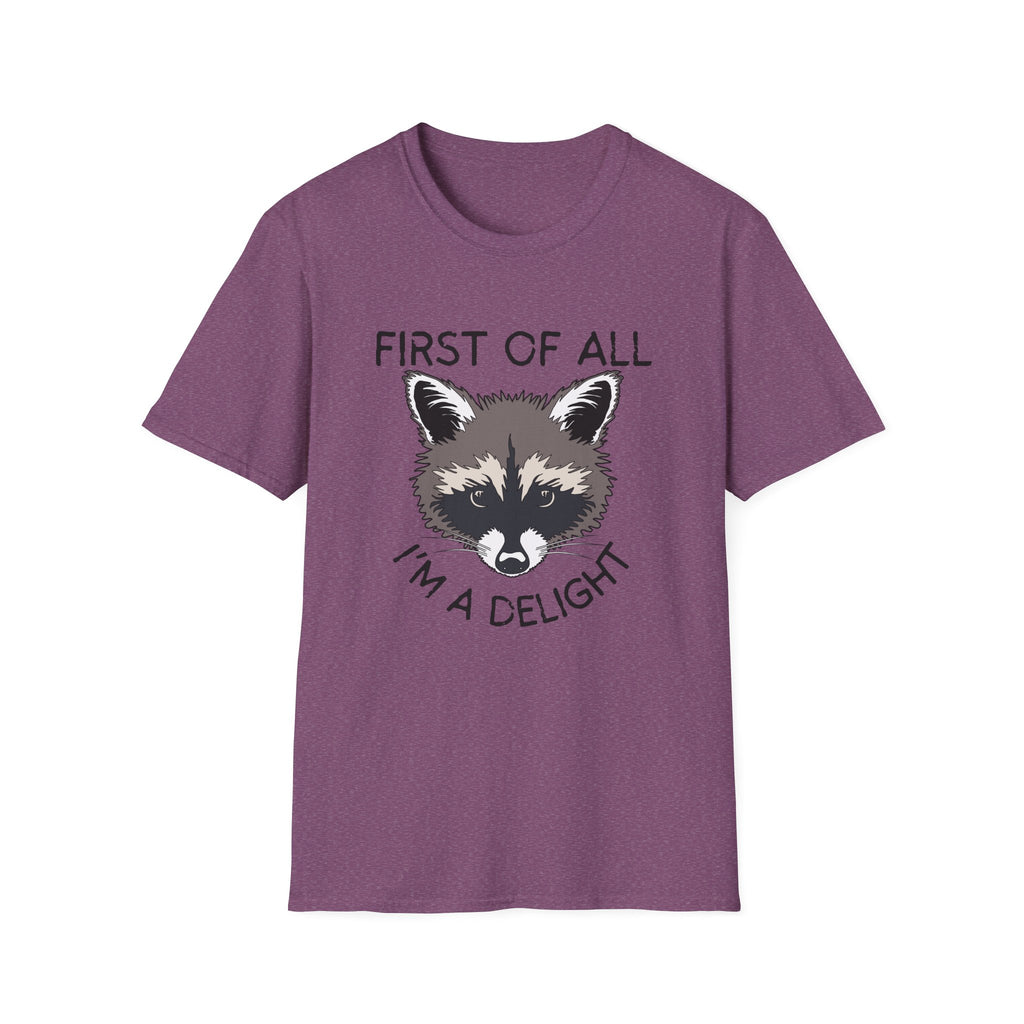 Raccoon 'First of All I'm a Delight' Graphic T-Shirt