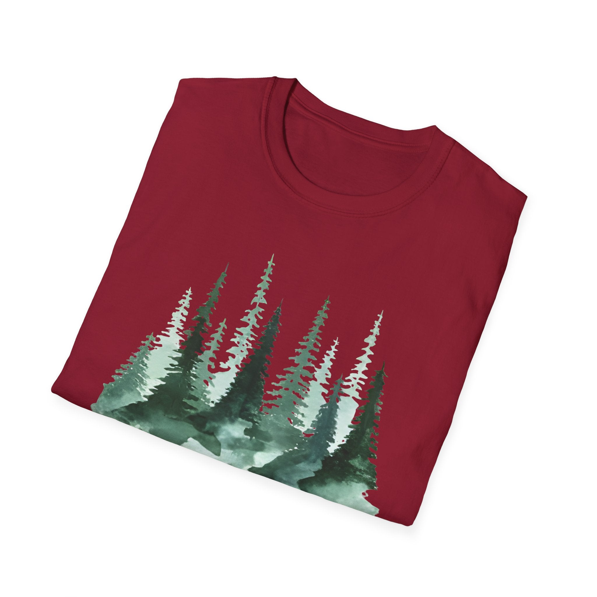 Forest Watercolor T-Shirt — Green Pine Tree Nature Tee
