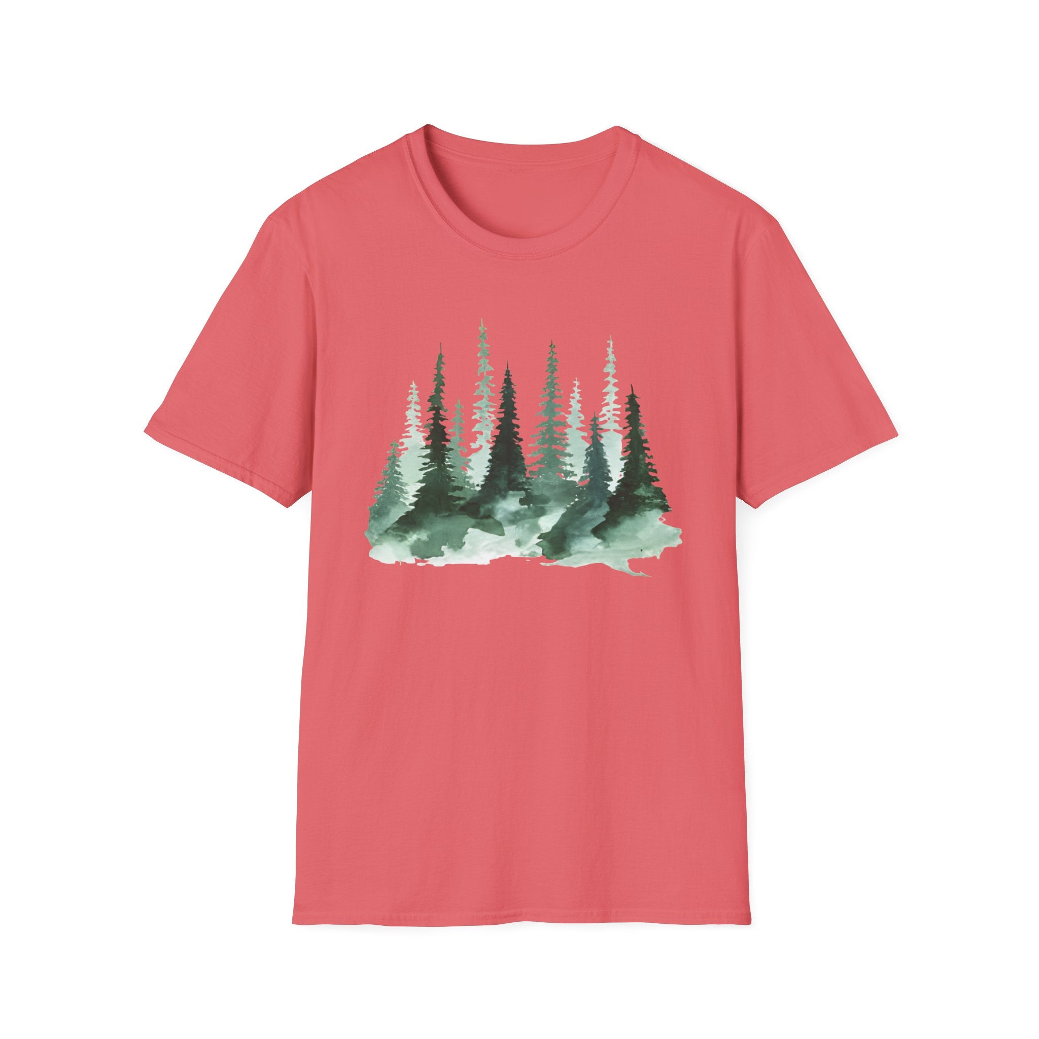 Forest Watercolor T-Shirt — Green Pine Tree Nature Tee