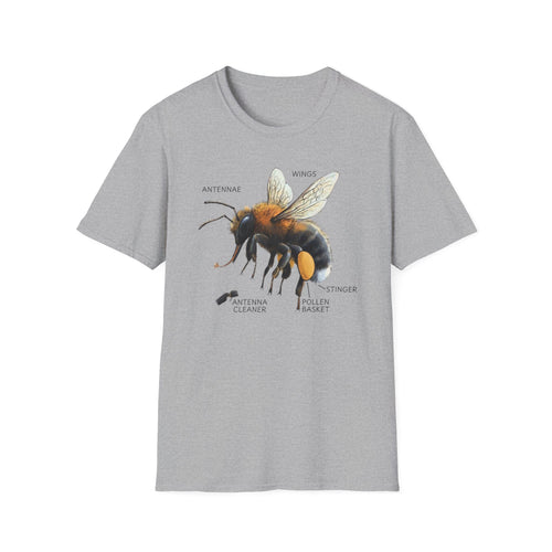 Bee Anatomy T-Shirt — Vintage Scientific Honey Bee Diagram Tee