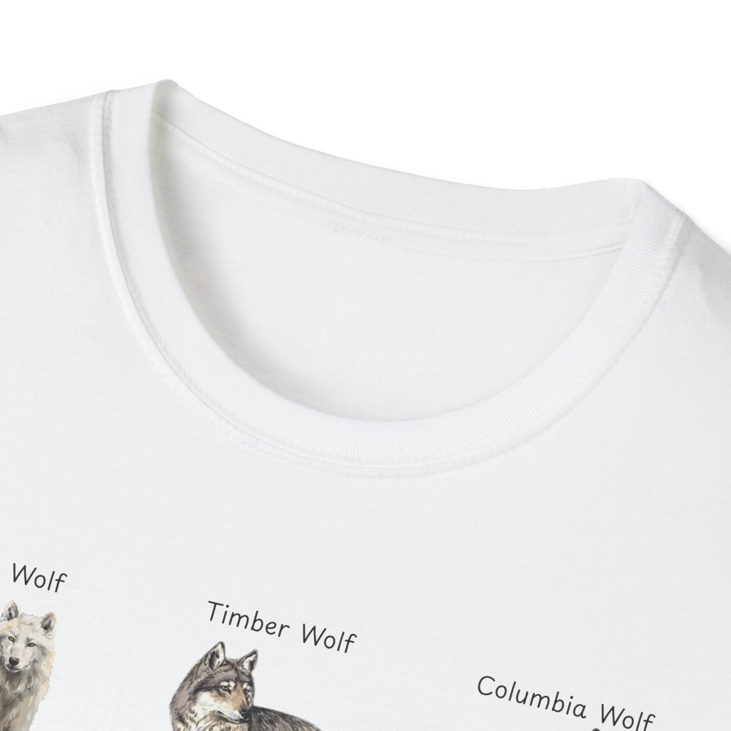 Wolf Species Chart T-Shirt — Illustrated Wolves Guide Tee