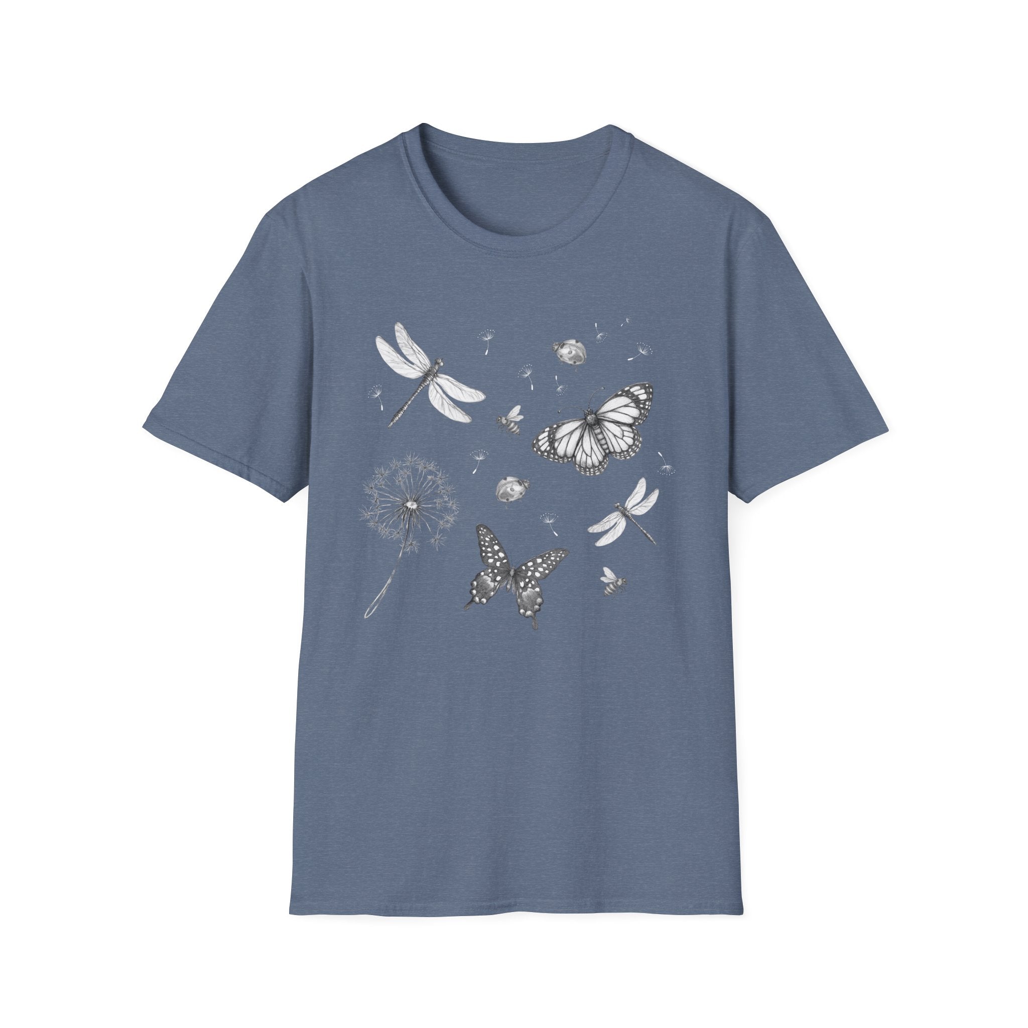 Butterfly & Dandelion Tee — Delicate Botanical Nature T-Shirt