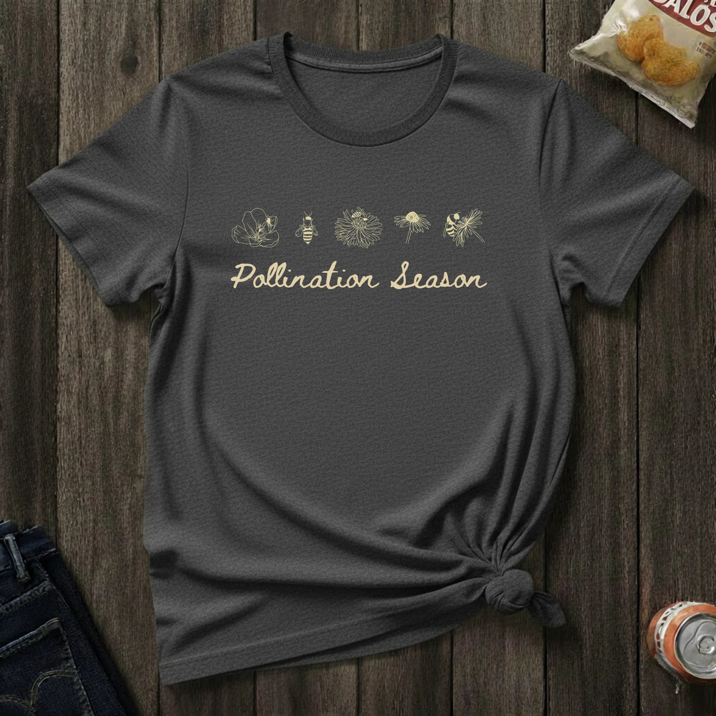 Pollination Season T-Shirt — Floral Bee Garden Tee