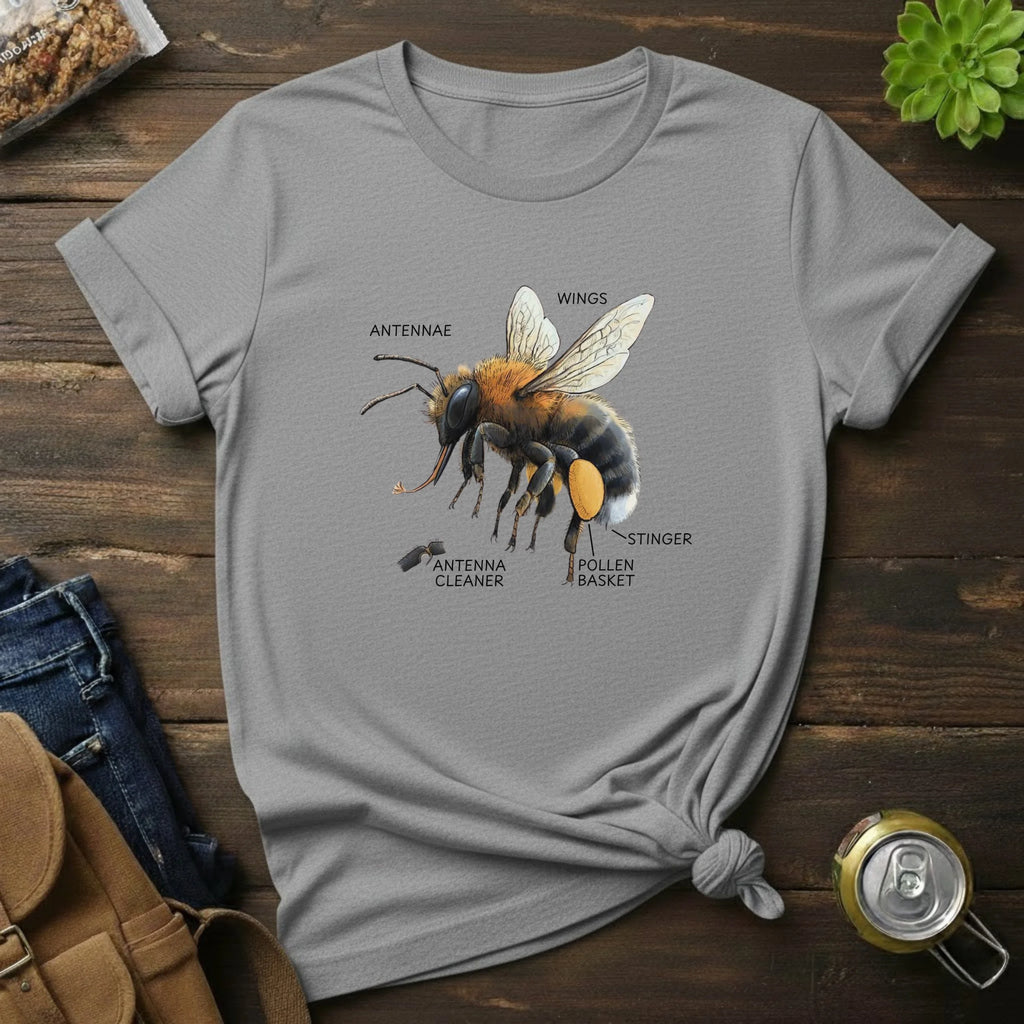 Bee Anatomy T-Shirt — Vintage Scientific Honey Bee Diagram Tee