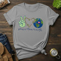 Peace Love Earth T-Shirt – 'Peace • Love • Earth' Graphic Tee for Eco-Friendly & Earth Day Fans