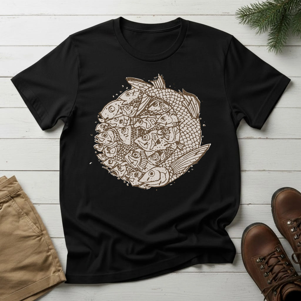 Koi Circle T-Shirt — Intricate Koi Fish Mandala Tee