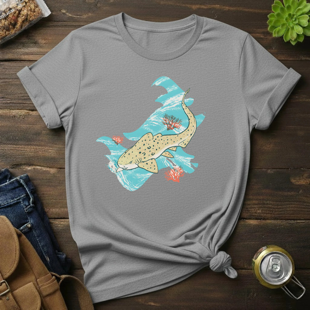 Leopard Shark Surf T-Shirt — Vintage Ocean Wave Tee