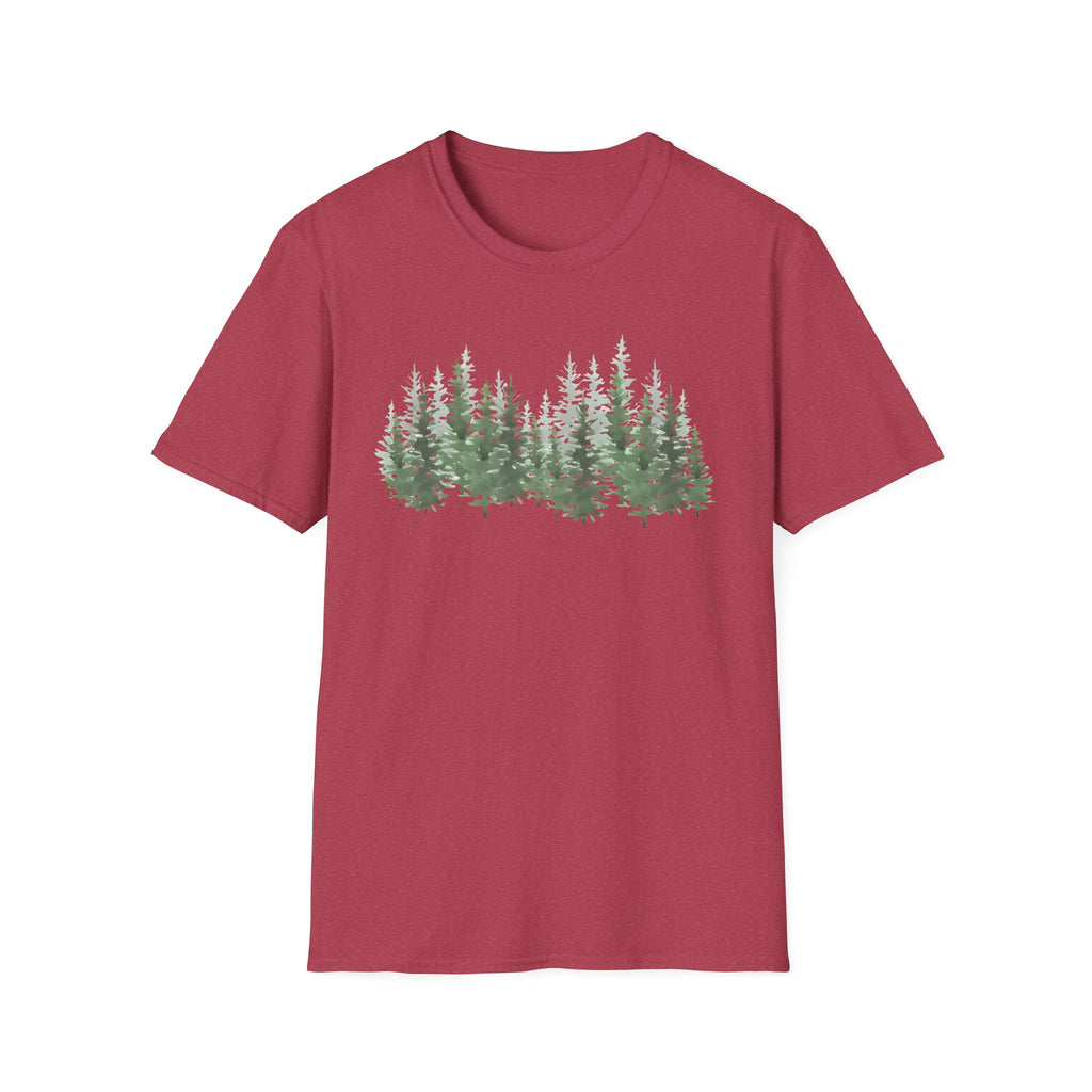 Forest Line T-Shirt — Minimal Evergreen Tree Graphic Tee