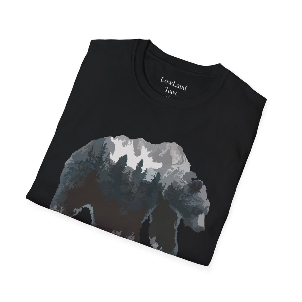 Mountain Spirit Bear T-Shirt — Double Exposure Wilderness Nature Tee