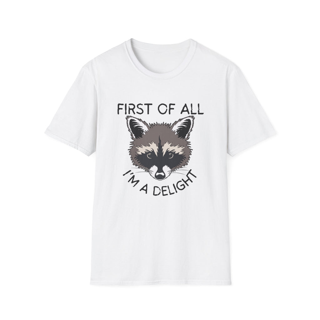 Raccoon 'First of All I'm a Delight' Graphic T-Shirt