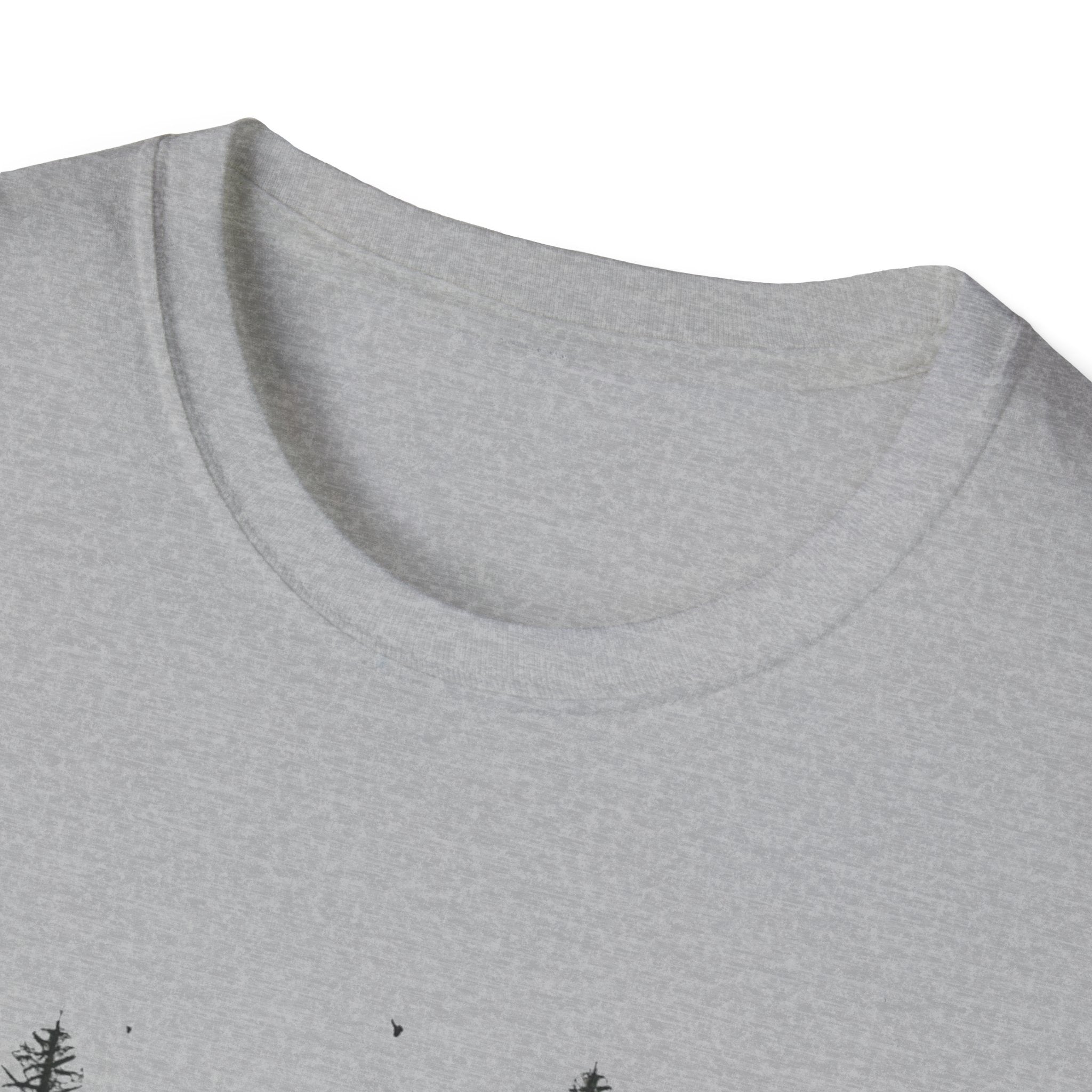 Pine Grove Minimalist Tee — Hand-Drawn Forest Trees T-Shirt
