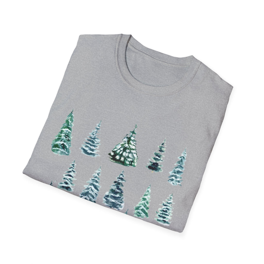 Pine Tree Watercolor T-Shirt — Minimal Holiday Trees Tee