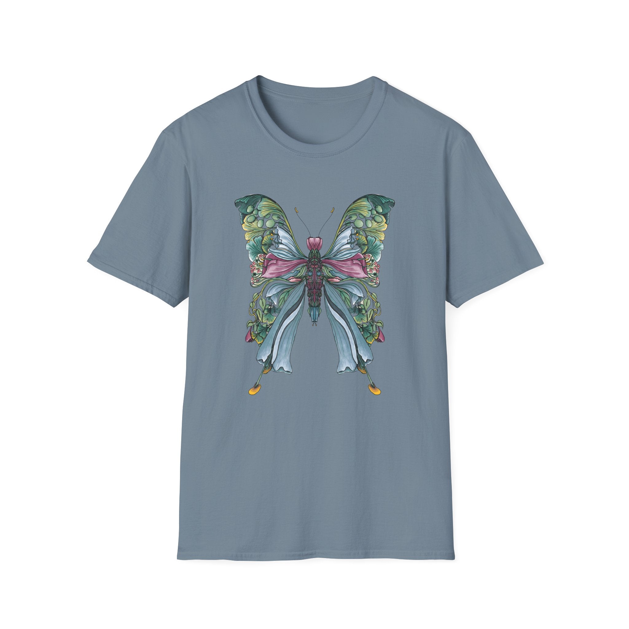 Botanical Butterfly T-Shirt — Watercolor Floral Wings Tee