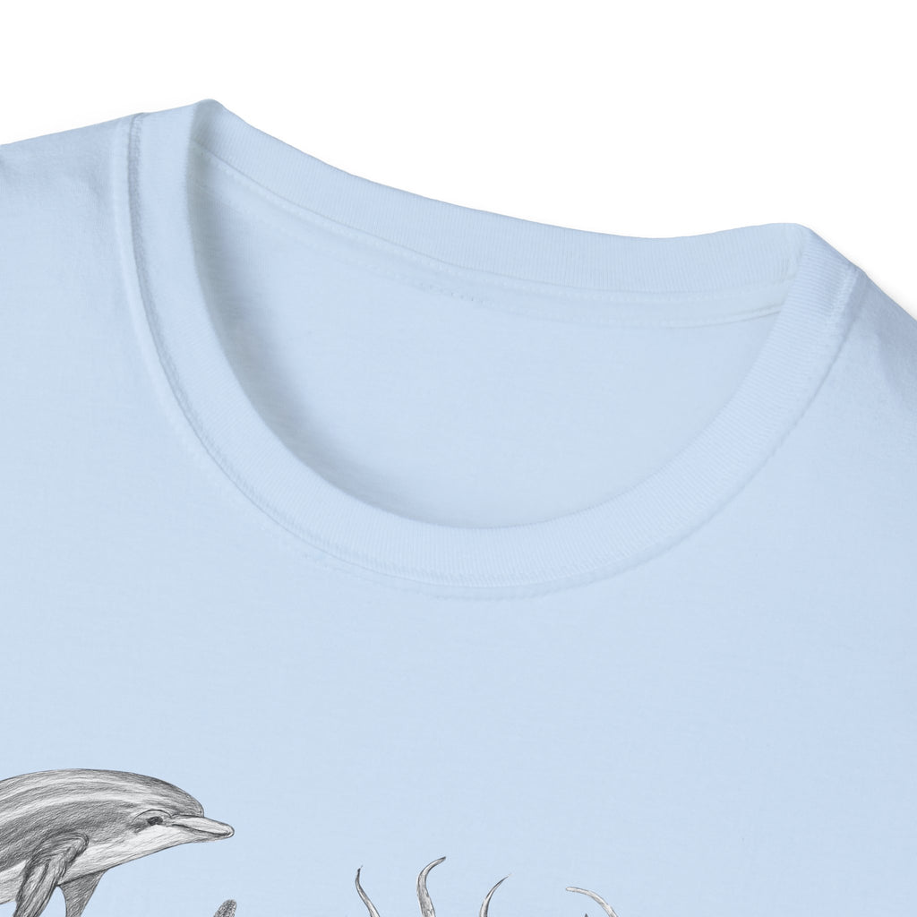 Ocean Wildlife T-Shirt — Monochrome Marine Life Design