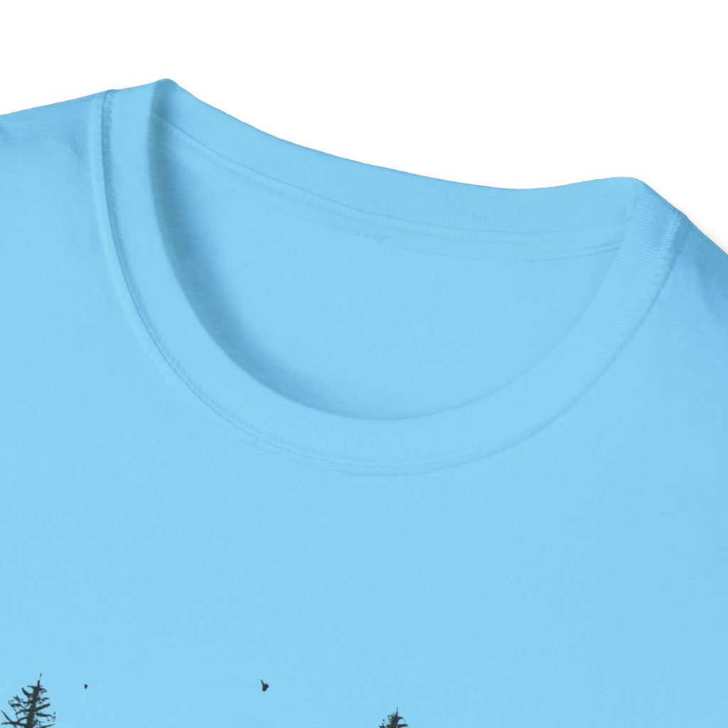Pine Grove Minimalist Tee — Hand-Drawn Forest Trees T-Shirt